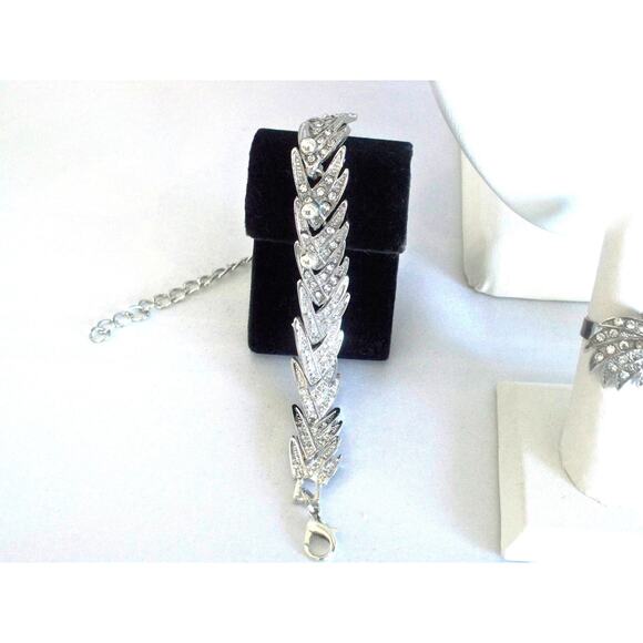 rhinestone 4pc necklace set, wedding MOB prom evening formal party necklace set - Picture 4 of 8